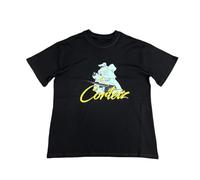 Generico T-Shirt Oversize Nero da Uomo con Stampa di Disegno Animato D'avanguardia, Stile Graffiti Giallo, Adatto per Top Casual di Appassionati di Streetwear, Design Artistico Audace-color03||x_l