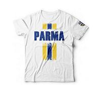 Generico T-Shirt Parma Città Emilia Romagna Calcio Tifosi Gialloblu Crociati Romagnoli Stadio Ennio Tardini (Bianco, L)
