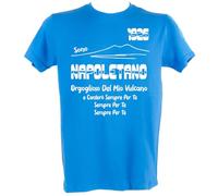 Generico T-Shirt Sono Napoletano Orgoglioso del Mio Vulcano, 100% Cotone, Disponibile in Bianco, Blu Navy e Azzurro, Taglie da Adulto (IT, Testo, S, Regular, Regular, Azzurro)