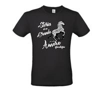 Generico T-Shirt Storia di Un Grande Amore Coro j u v e Calcio Maglia Nera da Uomo Stampata Direttamente su Tessuto (IT, Testo, S, Regular, Regular, Nero)