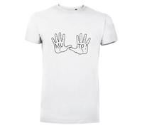 Generico T-Shirt Unisex Aldo Giovanni e Giacomo con Design Mani 'Aiuto', Cotone, Bianco (IT, Testo, L, XXL, Regular, Regular, Bianca)