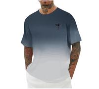 Generico T Shirt Uomo Cotone Collo Rotondo Oversize Magliette Manica Corta Estive Casual Classica Tee Shirt Top Casual Girocollo Stampa Estiva Base Maglietta Uomo Firmata Cotone