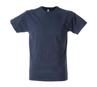 Generico T-Shirt Uomo Girocollo con 3 Bottoni Maglia a Maniche Corte Modello Malaga (IT, Testo, 3XL, Regular, Regular, Blu)