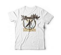 Generico T-Shirt Uomo Hawaii Surf - Maglietta Surfista - Estate in Vacanza Surf sulla Spiaggia - Onda Perfetta (Bianco, L)