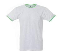 Generico T-Shirt Uomo Maglia a Maniche Corte in Cotone con Profili a Contrasto Modello Lipsia (IT, Testo, XL, Regular, Regular, Grigio Chiaro)