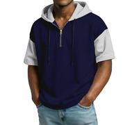 Generico t-Shirt Uomo,Magliette estive Uomo,con Cappuccio e Cerniera, Pullover da, Stampata in 3D, Disponibile in Europa e America. Giubbotto (Navy, XXXXL)