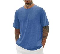 Generico T-Shirt Uomo Palestra Cotone Magliette Classica Slim Fit Oversize T-Shirt Bianca Nera Comode Traspirante Top Offerta Sportiva Estive Firmate Tshirt Basic Tee Casual Tinta Unita Maglietta