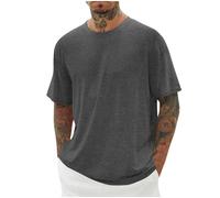 Generico T-Shirt Uomo Palestra Cotone Magliette Classica Slim Fit Oversize T-Shirt Bianca Nera Comode Traspirante Top Offerta Sportiva Estive Firmate Tshirt Basic Tee Casual Tinta Unita Maglietta