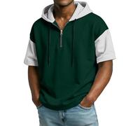 Generico t Shirt Uomo,t Shirt Bianca Uomo,con Cappuccio e Cerniera, Pullover da, Stampata in 3D, Disponibile in Europa e America. Giubbotto (Blackish Green, L)