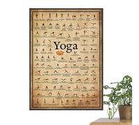 Genérico Tabella delle pose dello yoga: poster di allungamento completo per palestra e casa, tabella per aumentare la flessibilità, guida yoga | Panoramica di est