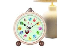 Generico Table Clock - 6.3 Inch Easter Egg Alarm | Metal Non Ticking Battery Operated Cute Decor | Bedside Living Room Office Shelf Mantel
