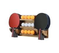 Generico Table Tennis Paddle Holder, Large Capacity Racket Storage Organizer, Compact Wall-Mounted Display Rack for 6 Paddles and 12 Balls, Space-Saving Sports Equipment Stand