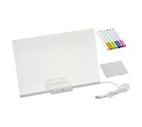 Generico Tableau Lumineux LED pour 19x31cm - Ardoise À Dessin Effaçable, Matériel Éducatif D’Écriture, Outil Portable pour Tout-Petits, École, Maison Et Voyage
