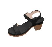 Generico Tacchi Donna Eleganti Pianta Larga Scarpe Comode Sandali da Donna con Tacco A Spillo,Casual,con Fibbia Laterale,Fondo Obliquo,Alla Sandali Gioiello Bassi Scarpe (Black,42)