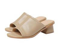 Generico Tacchi Donna Estivi Largo Scarpe Estive Comode Tacchi Spessi Estivi da Donna Che Indossano Sandali Retrò con Punta Quadrata E Una Linea Sandali da Spiaggia con (Beige,36)