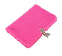 Generico Taccuino a5 Quaderno a righe in peluche formato A5 con lucchetto e ricamo minimalista - Diario/diario premio for studenti(Rosered)