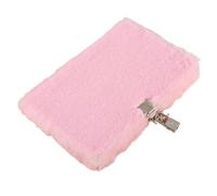 Generico Taccuino a5 Quaderno a righe in peluche formato A5 con lucchetto e ricamo minimalista - Diario/diario premio for studenti(Pink)