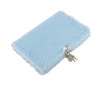 Generico Taccuino a5 Quaderno a righe in peluche formato A5 con lucchetto e ricamo minimalista - Diario/diario premio for studenti(Blue)