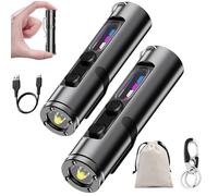 Generico Taclites Mini - The Ultimate Everyday Micro Tool, Torcia Tattica Ricaricabile a LED Magnetica Super Luminosa, con 3 Livelli di Luminosità, Sistema di Emergenza a Doppia Luce (Nero 2PCS)