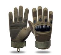 Generico Tactical Full Finger Gloves with Soft Rubber Knuckle Protection, Breathable Touchscreen Airsoft Gloves for Men, Non-Slip Grip for Motorcycle Riding, Shooting & Hiking (Green)