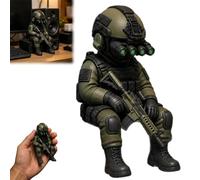Generico Tactical Mini Soldier Figurine, Armed Special Forces Statue for Military Veterans Men, Realistic Soldier Statues for Monitor,Computer Case,Bookshelf