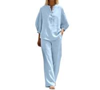 Generico Tailleur Donna, Completo Tuta Donna Camicetta E Pantaloni Casual E Comodi in Tinta Unita Perfetti per Tutti I Giorni E Abbinamenti Versatili
