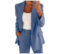 Generico Tailleur Donna da Ufficio Eleganti Completo da Lavoro in Due Pezzi Taglie Forti Set Blazer Manica Lunga Bottone Aperto Pantaloni e Giacca Cappotti Casual Business per Business E Matrimoni