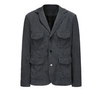 Generico Tailleur Sportivo da Uomo in Velluto a Coste Vintage Oversize con Risvolto con Bottoni e Giacca Sportiva Giacca Taglia 62 Completo Ragazzo Felpa Lunga (Grey, XXXL)