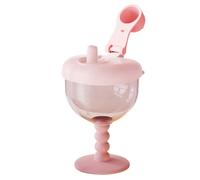 Generico Tally with Lid - 3.35x3.35x5.12 Inches Wine Sippy Cup | Goblet Shape Mug | Sippy Cup with Easy Measurement Marks for Boys Age Over 12 Months Home Indoor Outdoor Party Birthday Travel