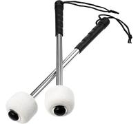 Generico Tamburo Bassista di bassicini Tamburi con Lana in Feltro in Feltro incolla in Acciaio Inossidabile, 2 Pezzi Drumsticks Accessori a percussione di bacchettaBlack,S