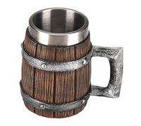 Generico Tankard tazza-tazza per botte di birra in legno da 600 ml di legno, bevande antiche | Tankard da festa rustico per uomini, arredamento gotico, accessorio per per la casa, regalo di coppa pe