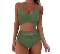 Generico Tankini Curvy Vita Alta Kimono Corto in Raso Donna Anche da Spiaggia Set Bikini Donna Set 3 Pezzi Costume Brasiliana Donna Mare Slip Costume Donna Copricostume Donna Mare Caftano