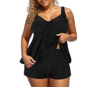 Generico Tankini Donna Due Pezzi Imbottito Reggiseno Taglie Forti Tankini Due Pezzi Push Up Beachwear Estate Costumi Mare Spiaggia Curvy Costume da Bagno Donna Elegante Nuoto Top E Pantaloncini