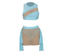 Generico Tankini Donna Mare Curvy Costumi da Bikini Push Up Sexy Patchwork Casual Ed Elegante per Le Vacanze Vedere Attraverso L'Abito A Tre Pezzi Senza Maniche Costumi da Bagno Donna Curvy(Blue,XL)