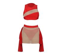 Generico Tankini Donna Mare Curvy Costumi da Bikini Push Up Sexy Patchwork Casual Ed Elegante per Le Vacanze Vedere Attraverso L'Abito A Tre Pezzi Senza Maniche Costumi da Bagno Donna Curvy(Red,S)