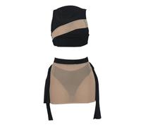 Generico Tankini Donna Mare Curvy Costumi da Bikini Push Up Sexy Patchwork Casual Ed Elegante Per Le Vacanze Vedere Attraverso L'Abito A Tre Pezzi Senza Maniche Costumi da Bagno Donna Curvy(Black,Xxl)