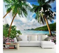 Generico Tapestries Extra Large 180 x 230 cm, Custom Image Logo Text Personalized Tapestry Wall Hanging Backdrop, Green, Blue, Yellow, Ocean Beach Landscape Decoration,