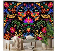 Generico Tapestries Extra Large 180 x 230 cm, Custom Image Logo Text Personalized Tapestry Wall Hanging Backdrop, Colorful, Red Blue, Vintage Flower Leaves Birds Plant Animal Pattern,