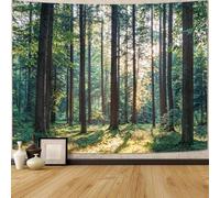 Generico Tapestries Extra Large 180 x 230 cm, Custom Image Logo Text Personalized Tapestry Wall Hanging Backdrop, Green, Brown, Yellow, Forest Landscape Pattern,