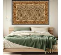 Generico Tapestries Extra Large 180 x 230 cm, Custom Image Logo Text Personalized Tapestry Wall Hanging Backdrop, Orange, Yellow, Brown, Black Leopard Print,