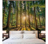 Generico Tapestries Extra Large 200 x 300 cm, Custom Images Banners Signs Personalized Tapestry Wall Hanging, Green, Yellow, Brown Forest Landscape Pattern,