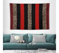 Generico Tapestries Extra Large 200 x 300 cm, Custom Images Banners Signs Personalized Tapestry Wall Hanging, Multicolor brown orange Red Black Modern Leopard Print Animal Pattern,