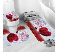 Generico Tappeti Bagno 3 Pezzi Tappeto Bagno Antiscivolo E Assorbente, Asciugatura Rapida Tappeto Doccia 45X75Cm, Tappetino Sagomato A Forma Di U,Coperchio Per Wc,L'Albero Del Dono