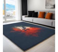 Generico Tappeti da Soggiorno Stile Dark Tappeto Antiscivolo Lavabile 100 x 160 cm, Tappeti Rettangolari a Pelo Corto Astratto Teschio Misterioso Fumo per Camera da Letto e Sala da Pranzo