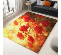 Generico Tappeti di Zona Lavabile Rosa Rossa 160x230 cm Tappeti per soggiorno Tappeto Pelo Corto antiscivolo antimacchia Tappeto per da letto sala da pranzo