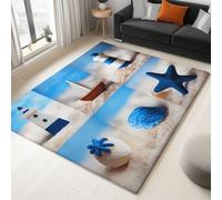 Generico Tappeti di Zona Nave Faro Stella Marina 80x150 cm Tappeto Soggiorno Lavabile, Tappeto Camera da Letto Pelo Corto Antiscivolo, Tappeti Decor per la casa