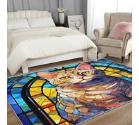 Generico Tappeti Gatto Geometrico, Tappeti Salotto Vetrate Artistiche, Tappetino Antiscivolo e Lavabile, Tappeto Camera da Letto 120 x 170 cm C16