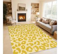 Generico Tappeti Leopardo Giallo, Tappeti Salotto Stampa Ghepardo, Tappetino Antiscivolo e Lavabile, Tappeto Camera da Letto 80x120 cm C29