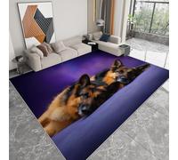 Generico Tappeti per soggiorno, tappeti stampati per cameretta dei bambini 120 x 170cm,Tappeto moderno anti-pelucchi, morbido e antiscivolo, con motivo Pastore tedesco galassia viola