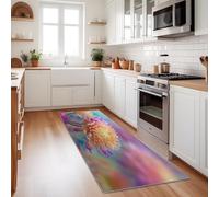 Generico Tappeti Runner Passatoia 80 x 300 cm, Antiscivolo Corridore Tappeto Sottile Lungo Tappeti di Zona Lavabile, Crisantemi Moderni Delicati E Arcobaleno Tappeto per Soggiorno Cucina, Colorato